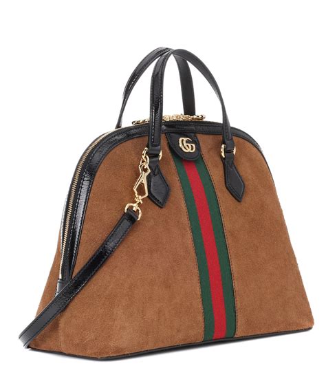 brown structured gucci bag|gucci brown suede bag.